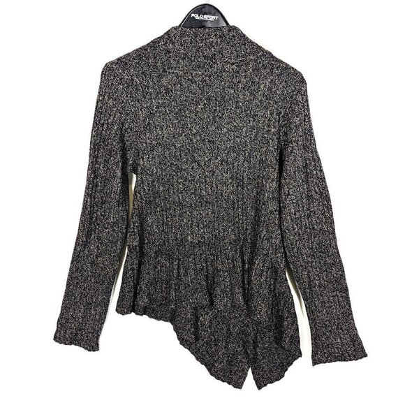 Anthropologie Knitted & Knotted Merino Wool Asymmetric Wrap Sweater Gray Large - Picture 2 of 10